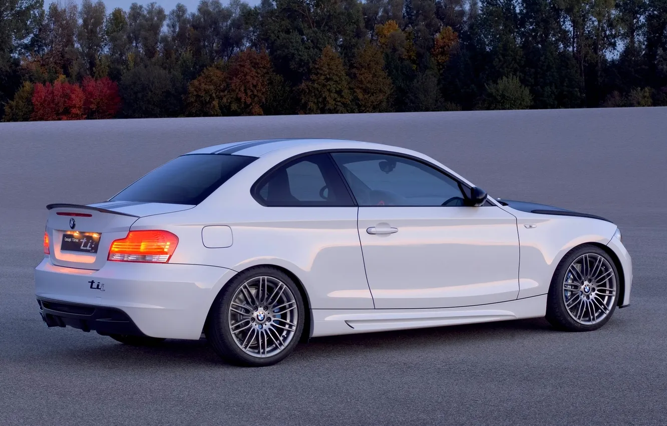 Photo wallpaper auto, white, tuning, the evening, BMW, Boomer, 1 series, Coupe