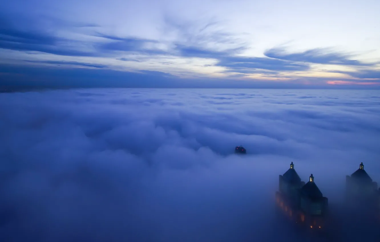 Photo wallpaper clouds, the city, Chicago