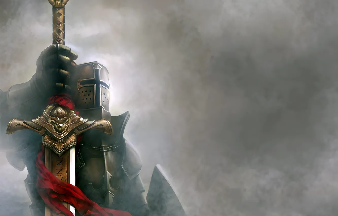 Photo wallpaper Armor, Sword, Helmet, Knight, Game, Crusaders: Thy Kingdom Come, Crusaders: May Your Kingdom Come