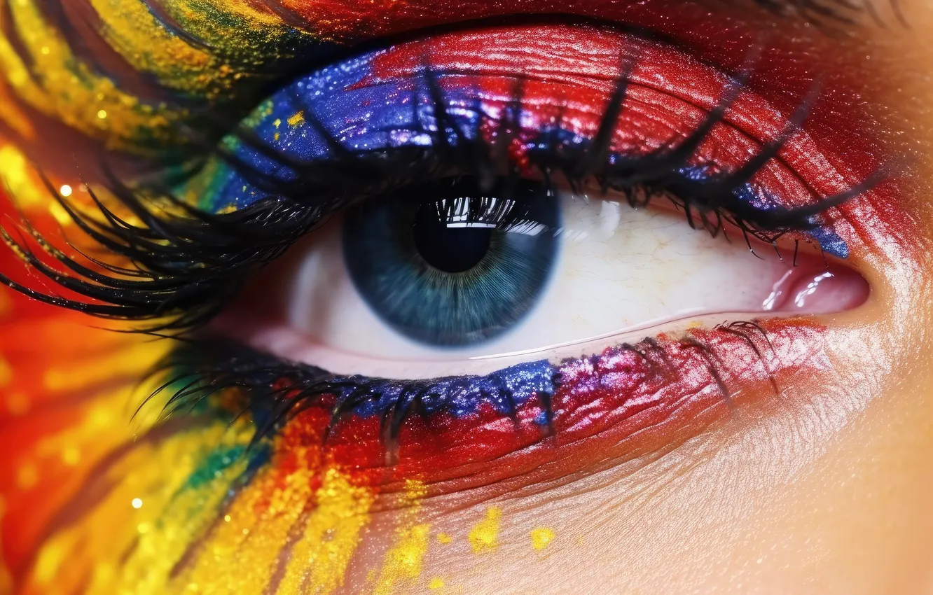 Photo wallpaper colors, eye, drawing