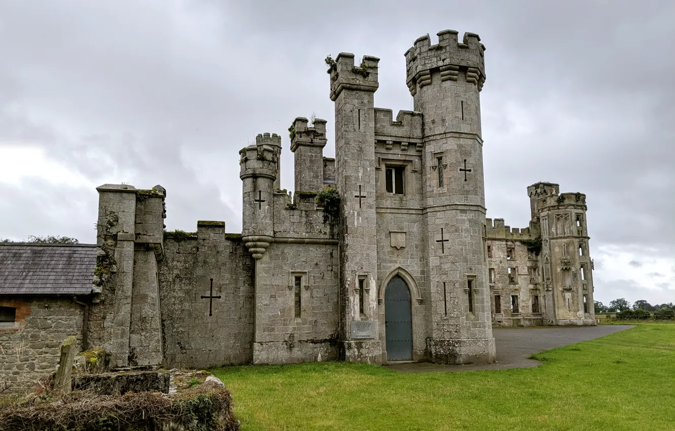 Photo wallpaper the sky, clouds, clouds, overcast, ruins, Ireland, architecture, Palace