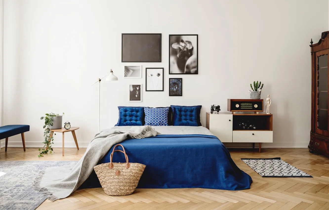 Photo wallpaper design, room, interior, bedroom, vintage, retro style