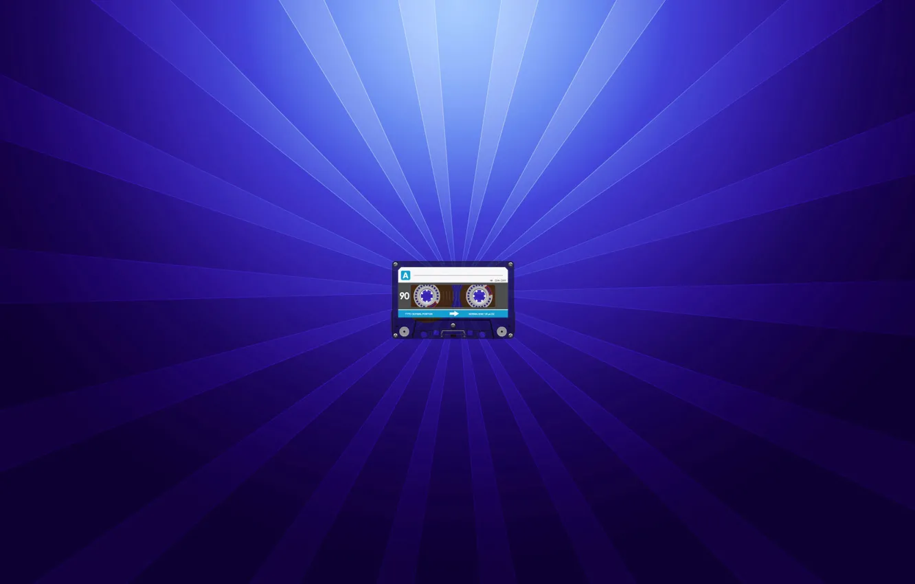 Photo wallpaper rays, minimalism, blue, cassette, audio cassette, cassette, background blue, audio cassettes