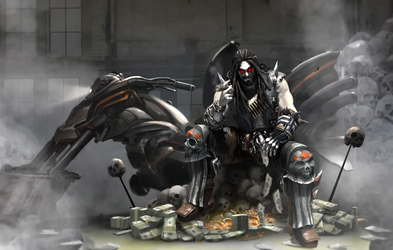 Photo wallpaper skull, money, comic, DC Comics, Lobo, Lobo