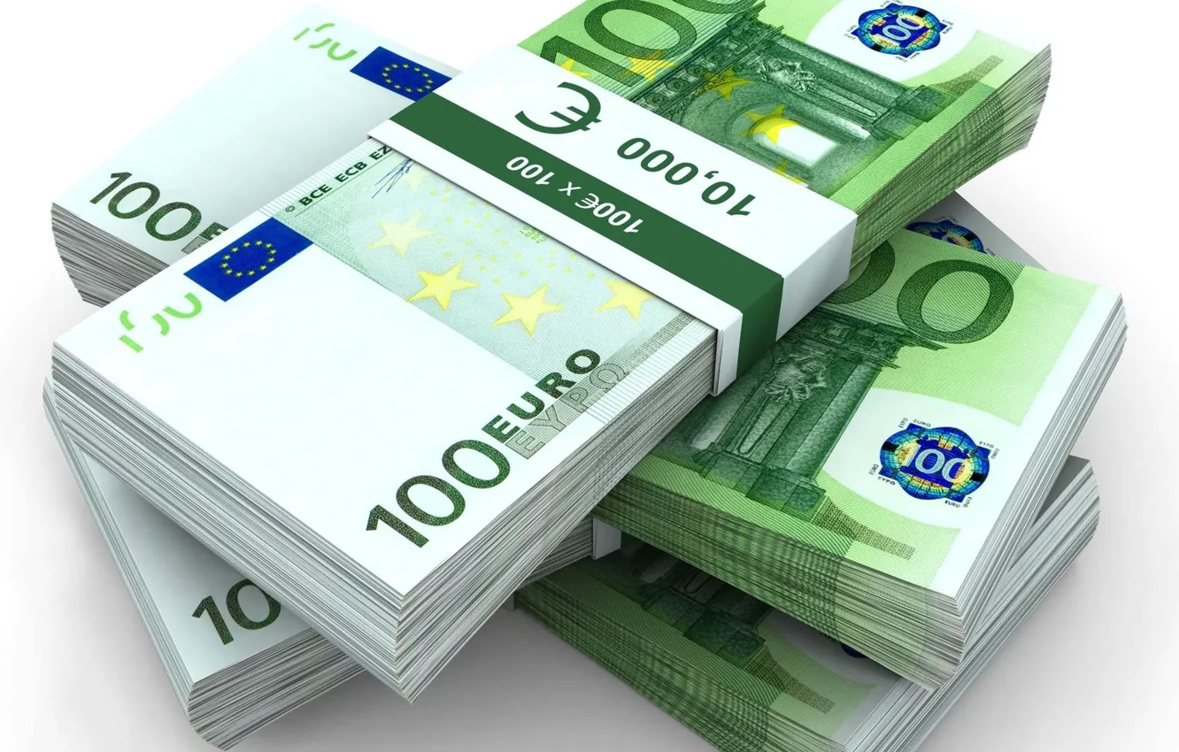 Photo wallpaper money, Euro, a lot of money