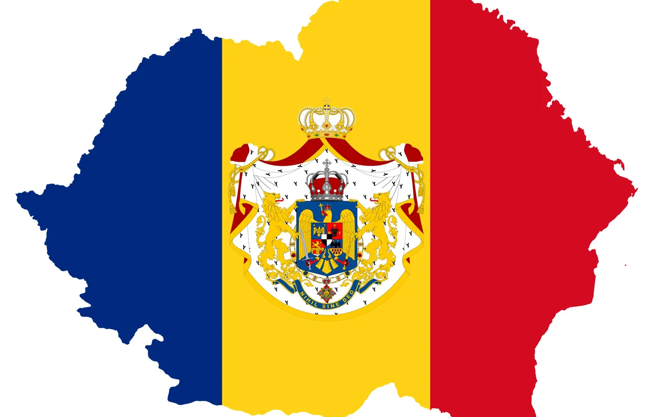 Photo wallpaper flag, coat of arms, custom, Romania, flag, romania, border, coat of arms