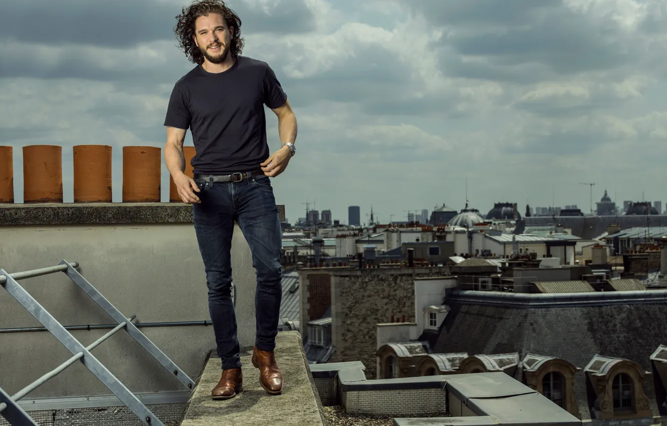 Photo wallpaper smile, actor, beard, curls, Kit Harington