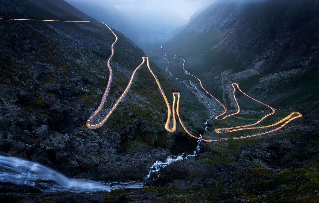 Photo wallpaper road, Norway, Trollstigen