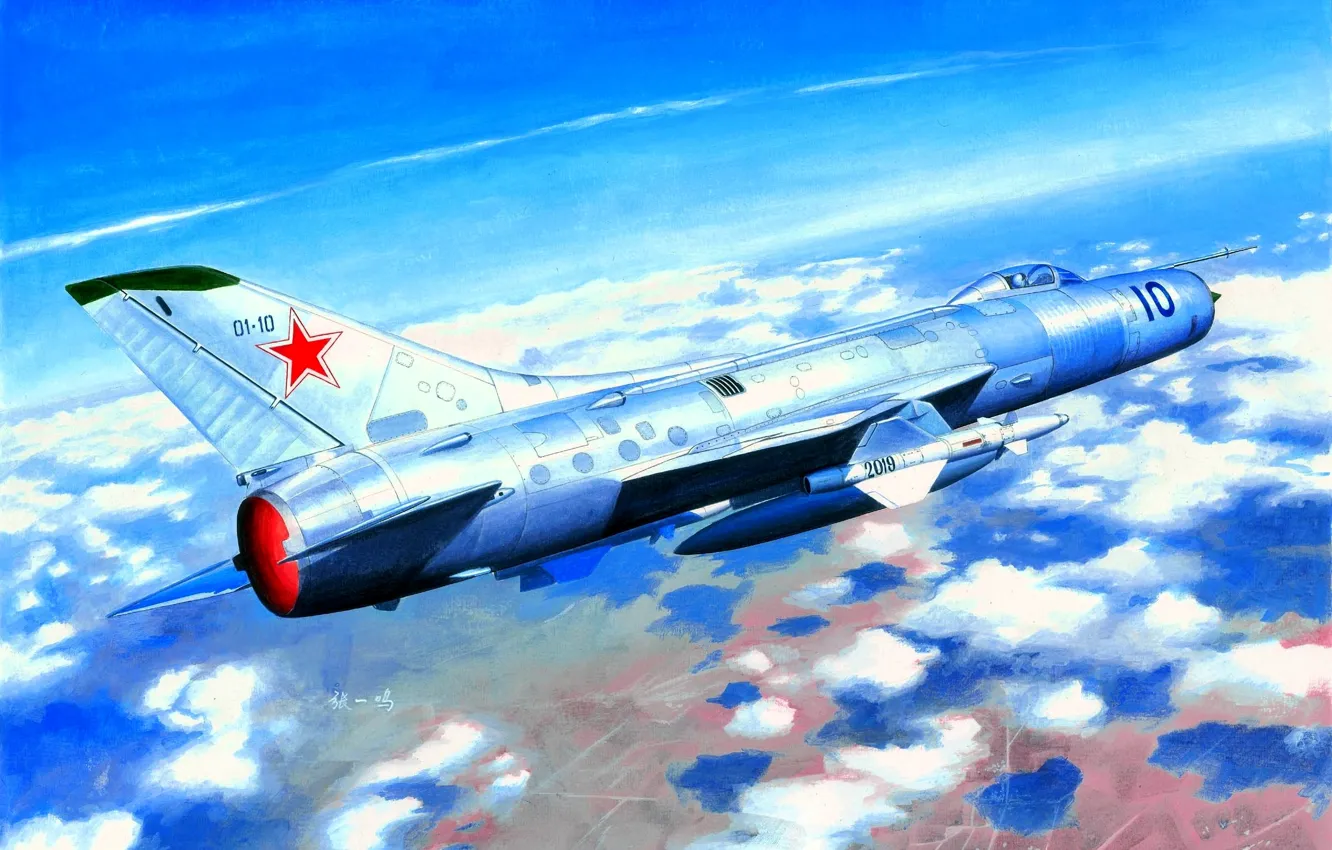 Photo wallpaper Supersonic, fighter-interceptor, THE SOVIET AIR FORCE, Fishpot-C, Su-11