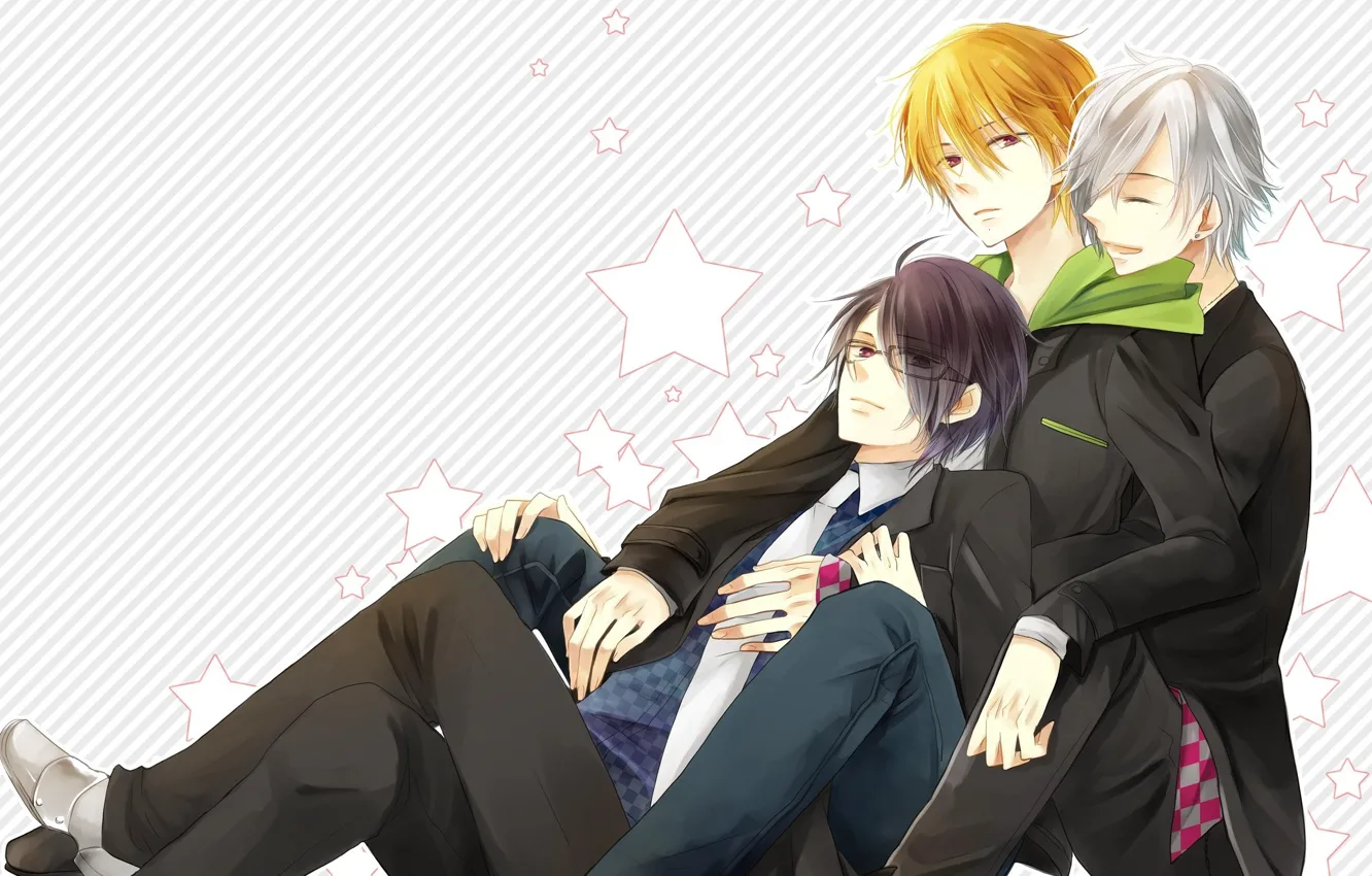 Photo wallpaper anime, art, guys, brothers, The brotherly conflict, triplets, brothers conflict