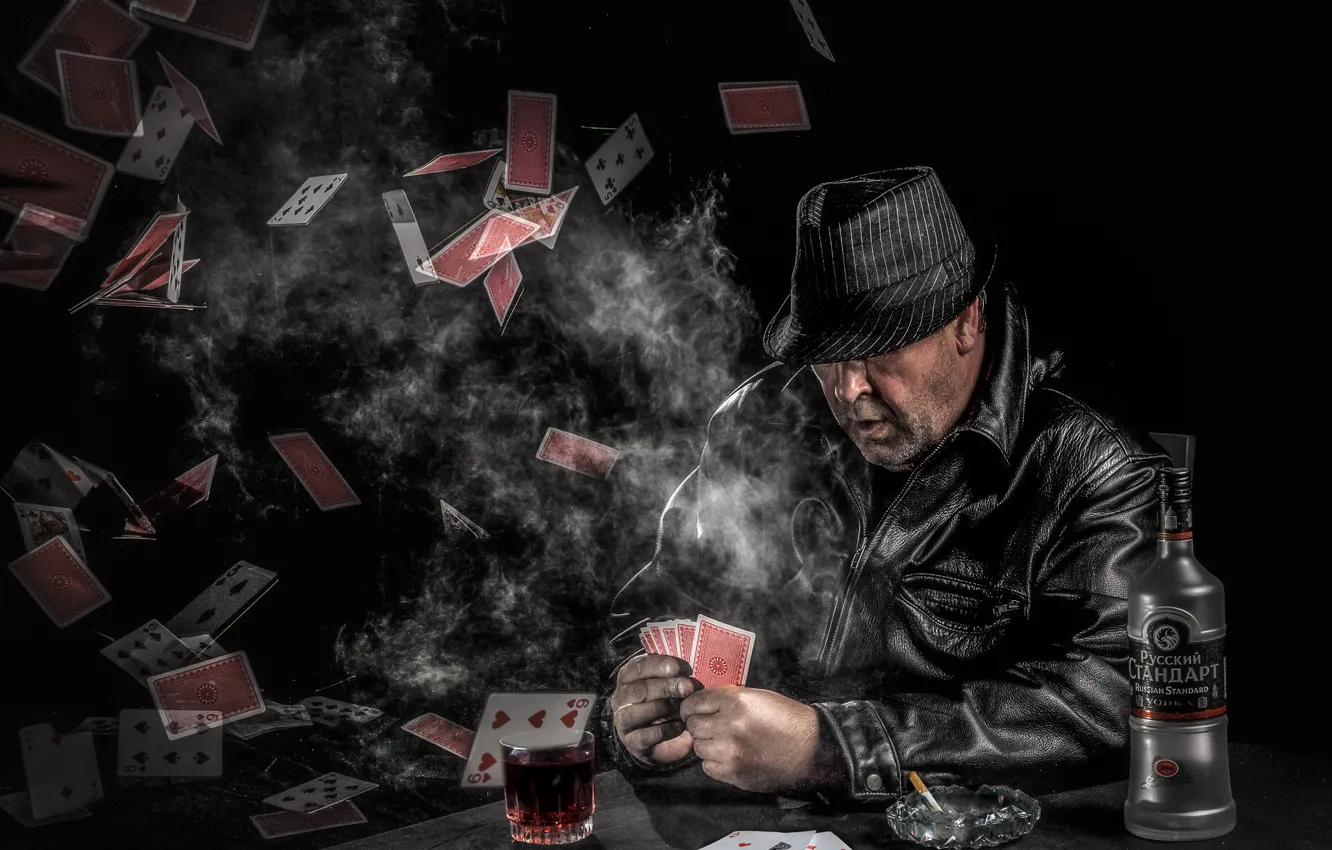 Photo wallpaper people, map, vodka