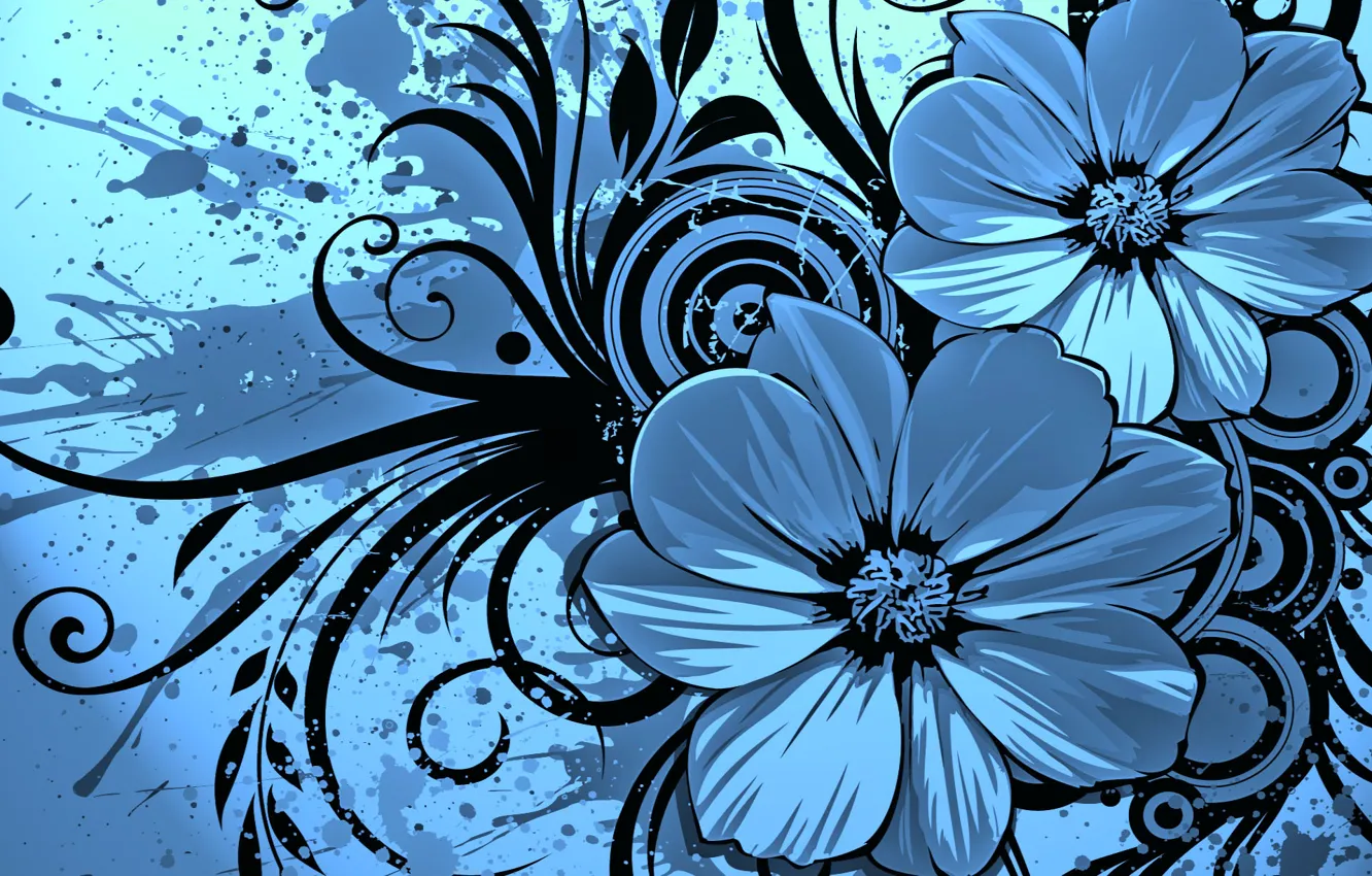 Photo wallpaper flowers, squirt, pattern, spot