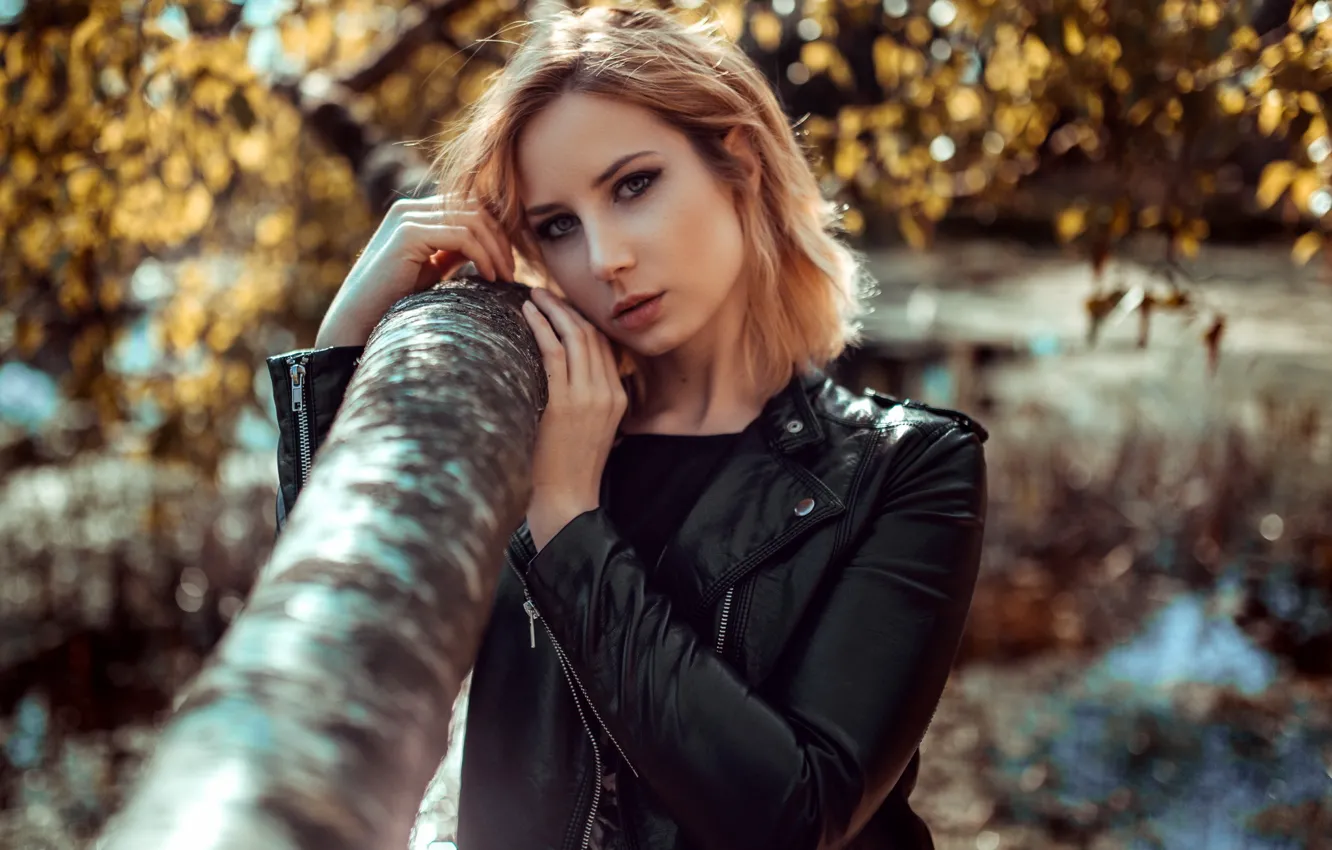 Photo wallpaper look, girl, portrait, Maren Uhlenhaut