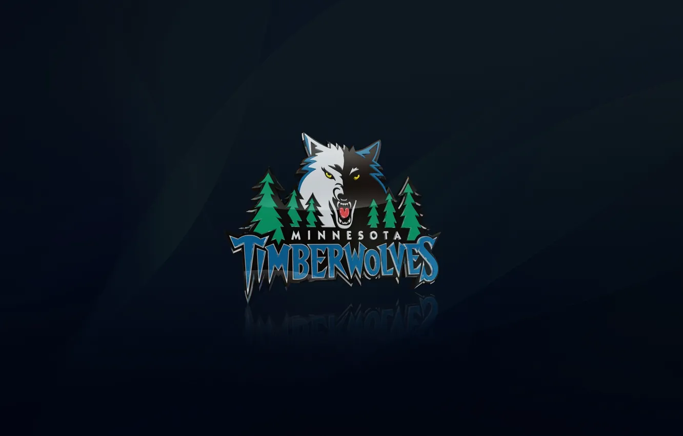 Photo wallpaper blue, wolf, logo, Basketball, NBA, Mn, Timberwolves, Minnesota TimberWolves