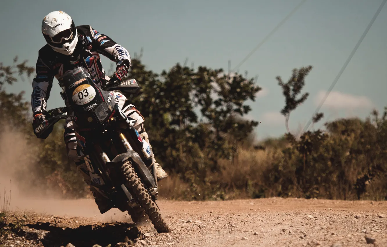Photo wallpaper Turn, Race, Motorcycle, Moto, Rally, Dakar, Dakar, Equipment