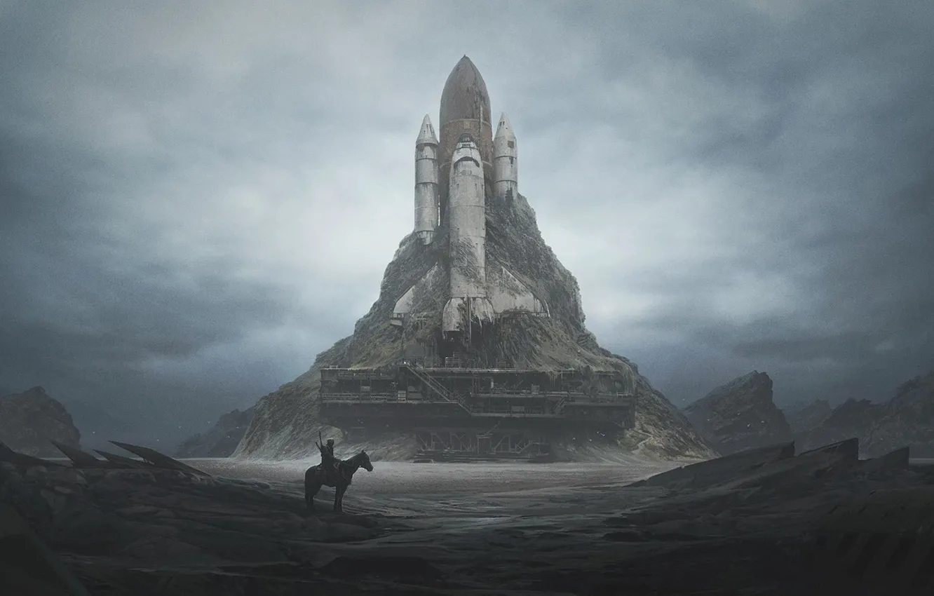 Photo wallpaper Apocalypse, Shuttle, traveler