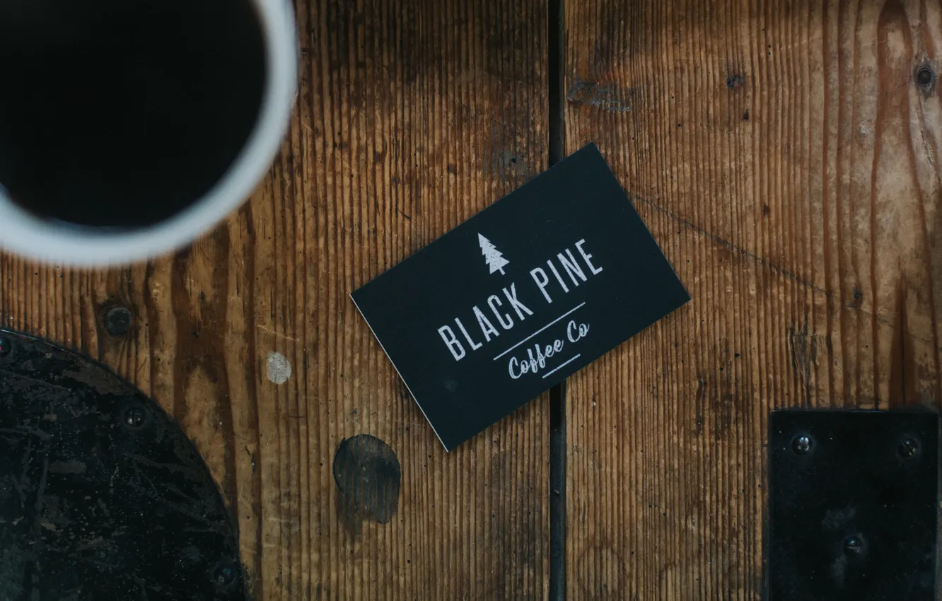 Photo wallpaper coffee, card, Black Pine