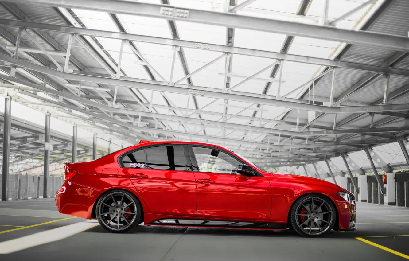 Photo wallpaper BMW, BMW, Red, F30, Side, Red