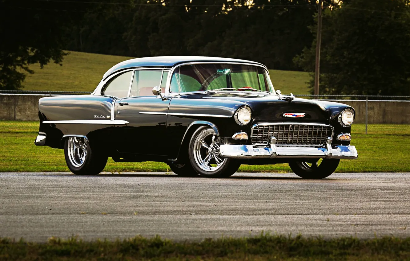 Photo wallpaper Chevrolet, Black, Coupe, Chevy, Classic car
