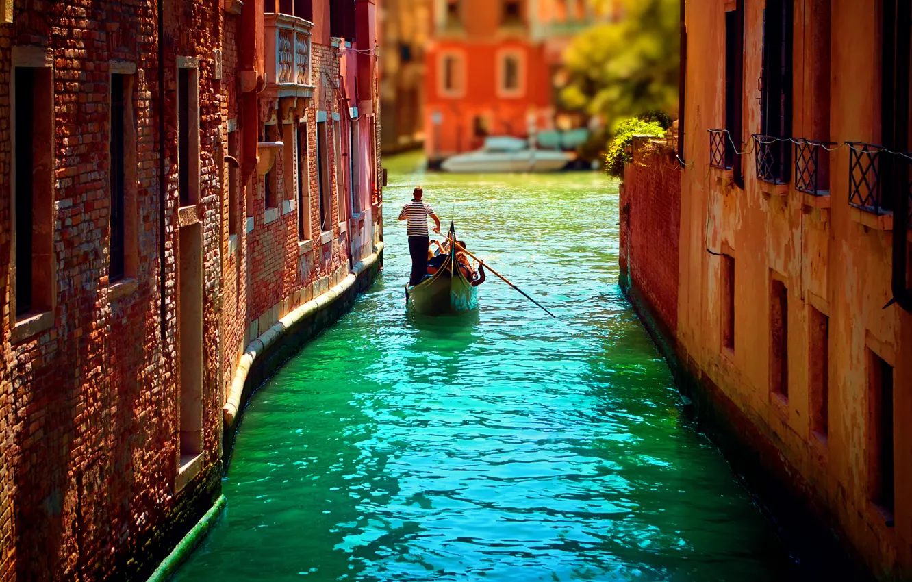 Photo wallpaper water, home, Italy, Venice, channel, Italy, gondola, Venice