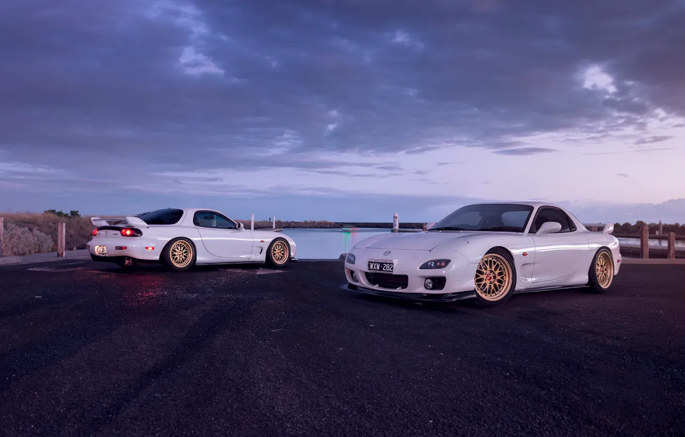 Photo wallpaper Mazda, Cars, White, RX-7, Sport