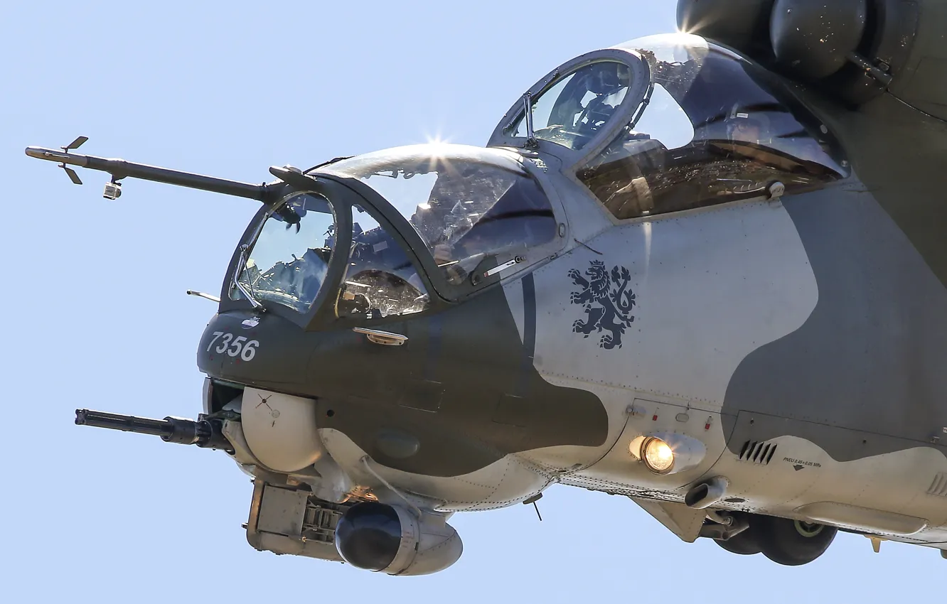 Photo wallpaper cabin, helicopter, Mi-35, shock