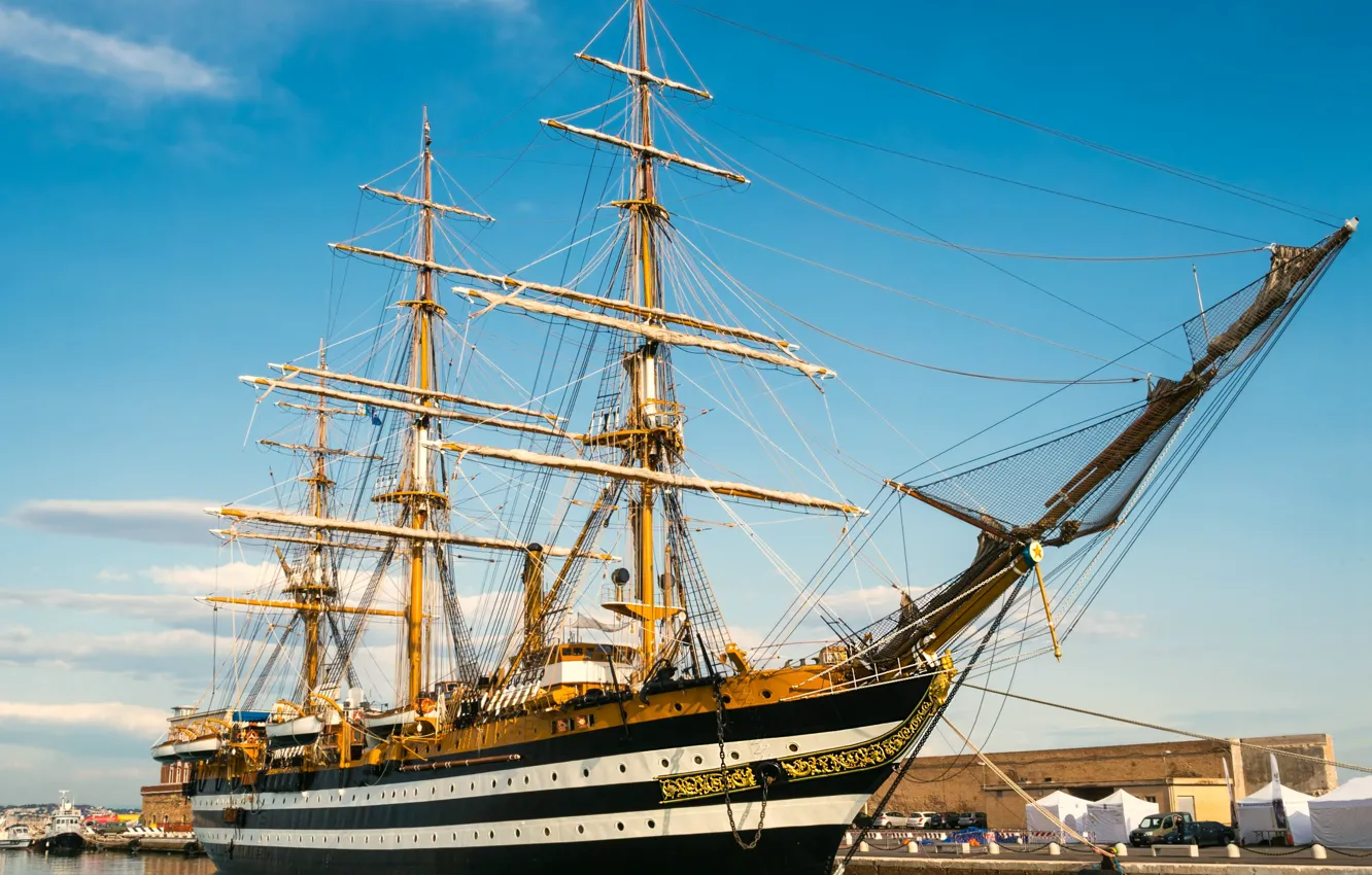 Photo wallpaper sailboat, training, The Italian Navy, Amerigo Vespucci