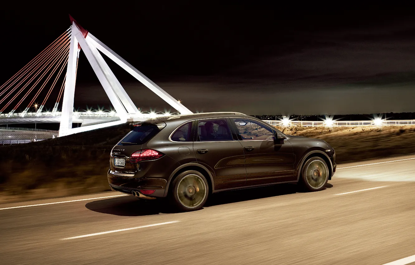 Photo wallpaper Porsche, Night, Cayenne Turbo