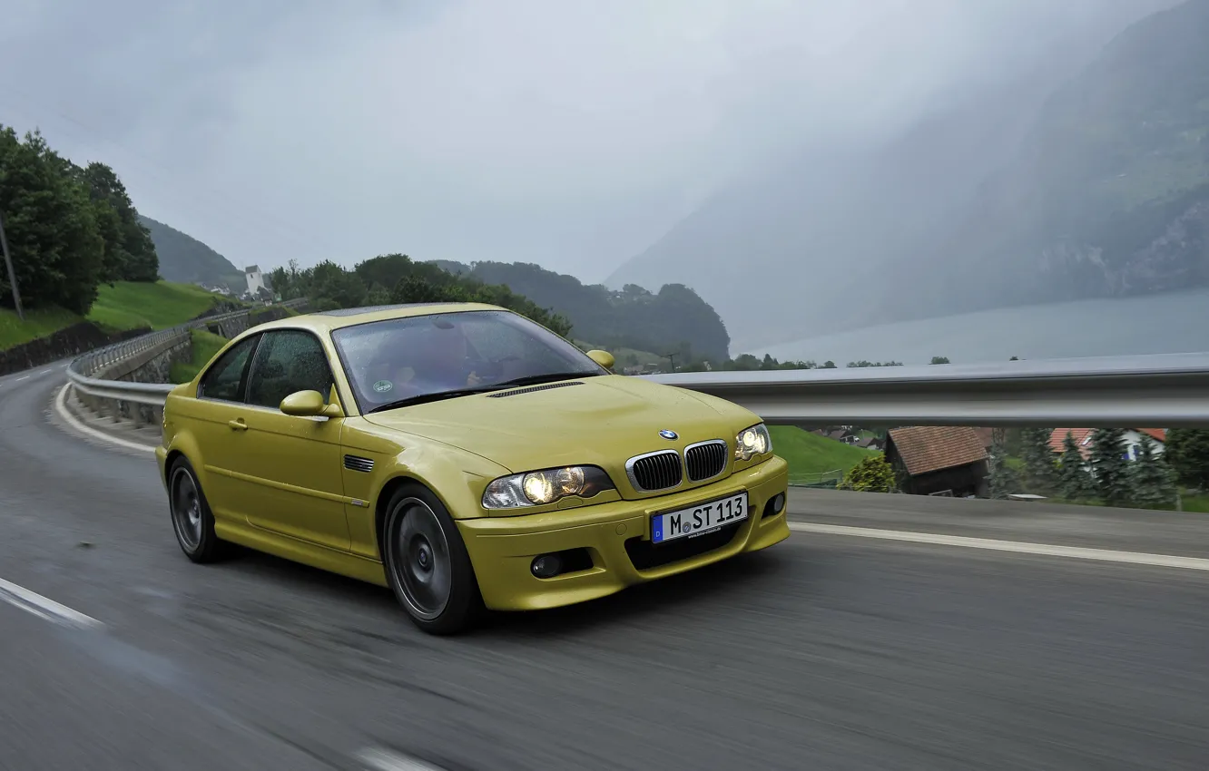 Photo wallpaper coupe, BMW, E46, BMW M3, on the road, M3, two-door, M3 Coupe