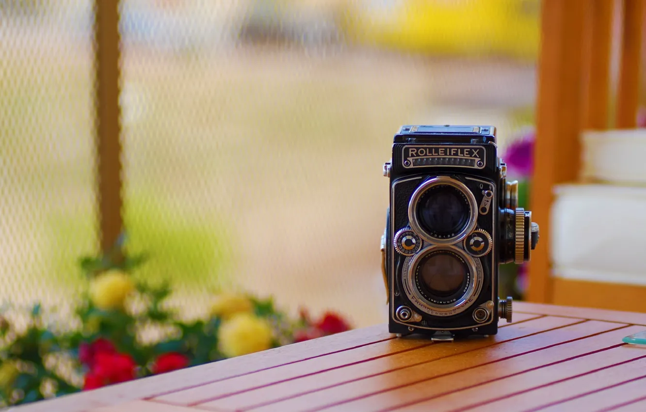 Photo wallpaper table, the camera, Rolleiflex