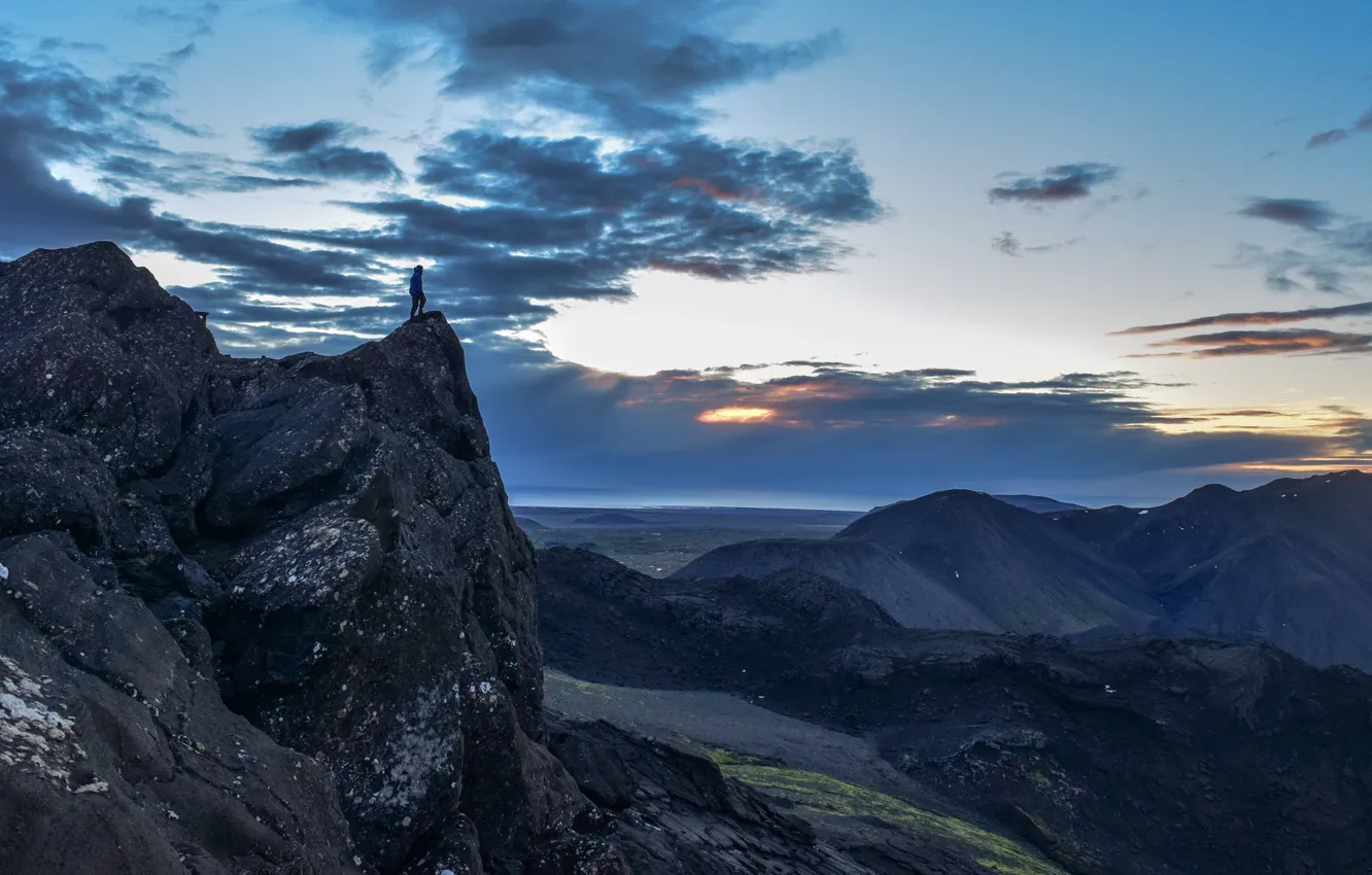 Photo wallpaper the sky, clouds, mountains, Iceland, Iceland, Gullbringusysla