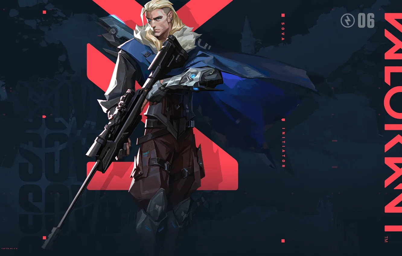 Photo wallpaper weapons, guy, rifle, Valorant, Sova