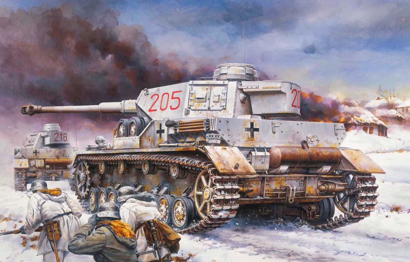 Photo wallpaper figure, tank, average, Panzer 4, Pz.Kpfw. IV Ausf. G