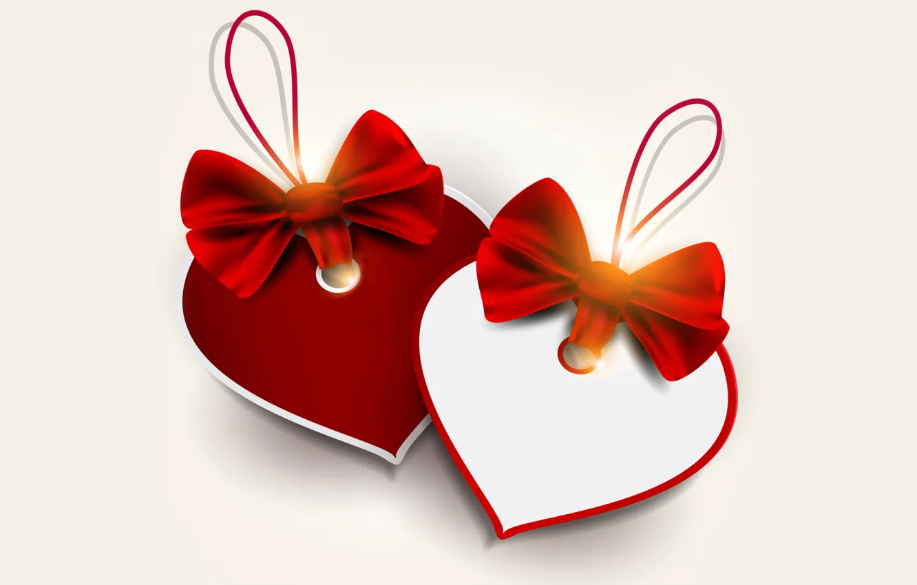 Photo wallpaper heart, love, bow, heart, romantic, Valentine's Day