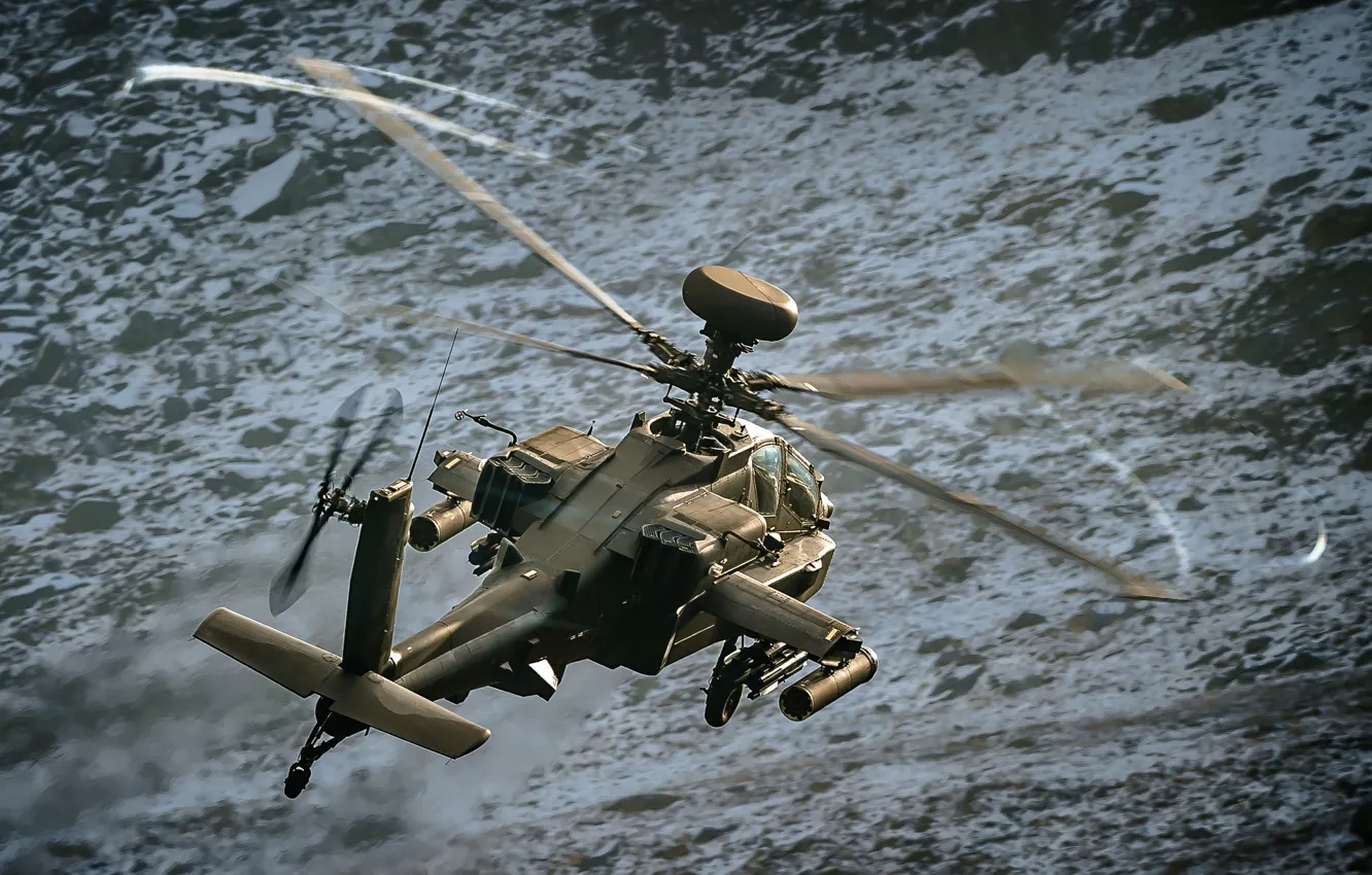 Photo wallpaper flight, helicopter, Apache, shock, AH-64, main, "Apache"