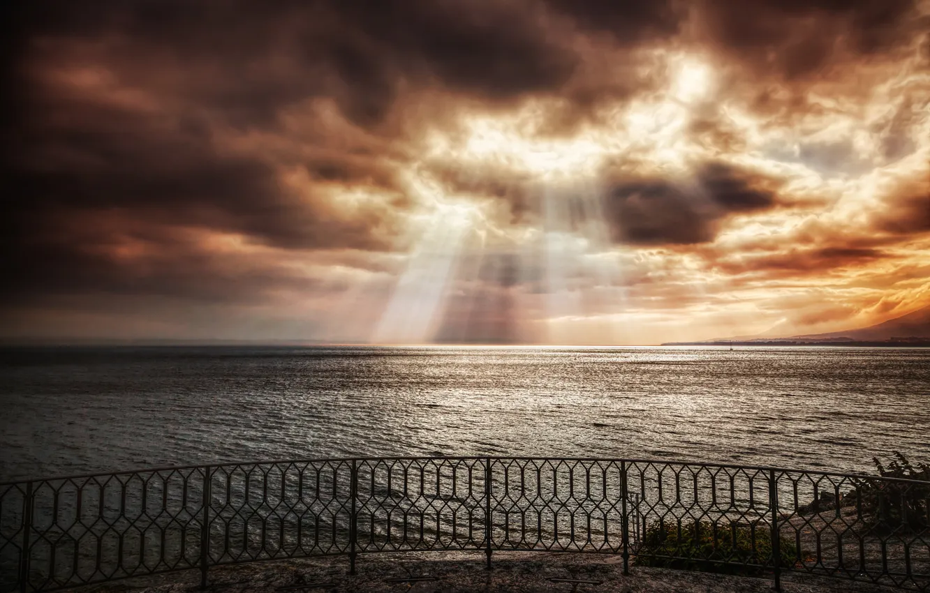 Photo wallpaper sea, the sky, light