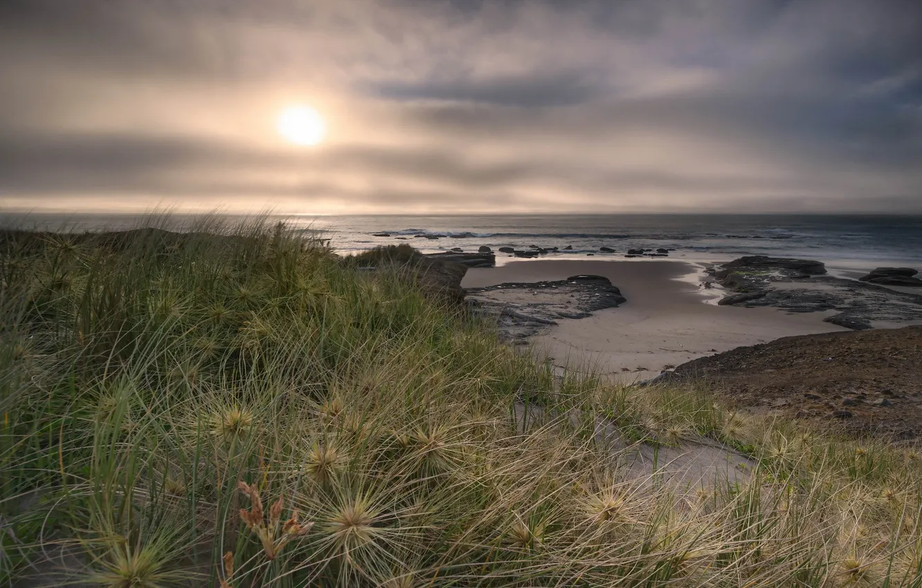 Photo wallpaper sea, landscape, sunset