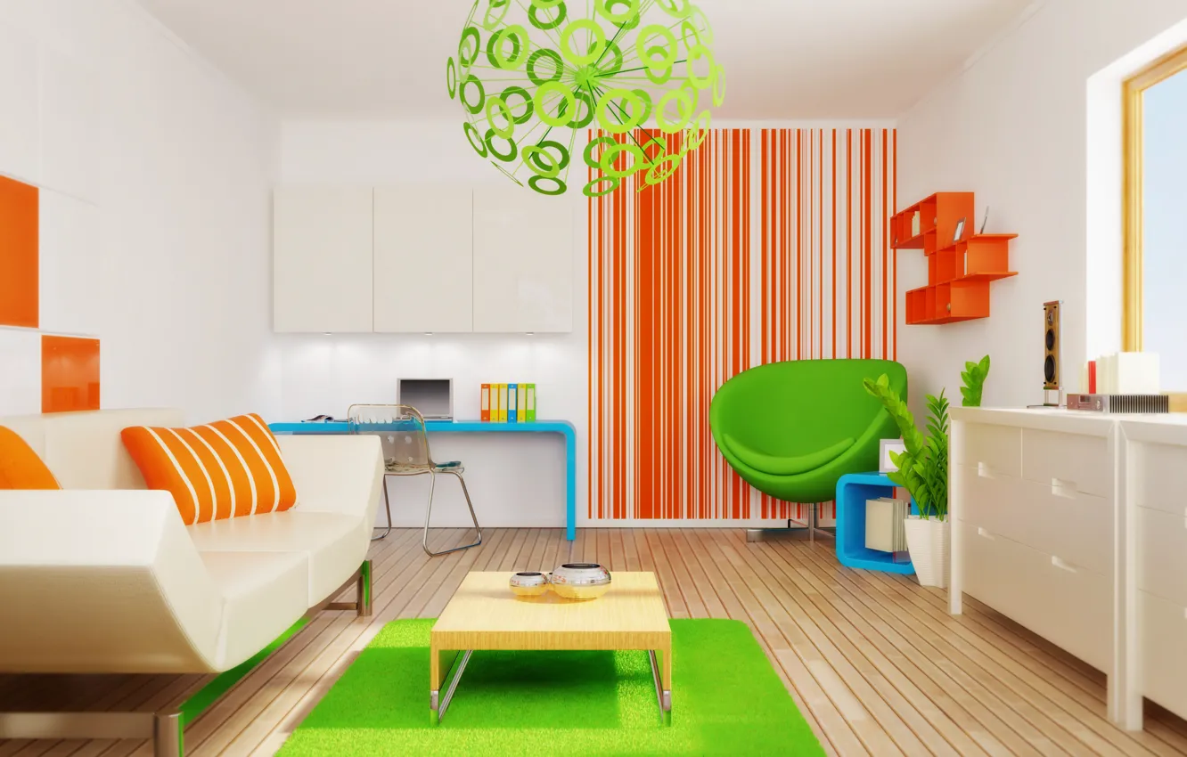 Photo wallpaper furniture, modern, interr, children's room