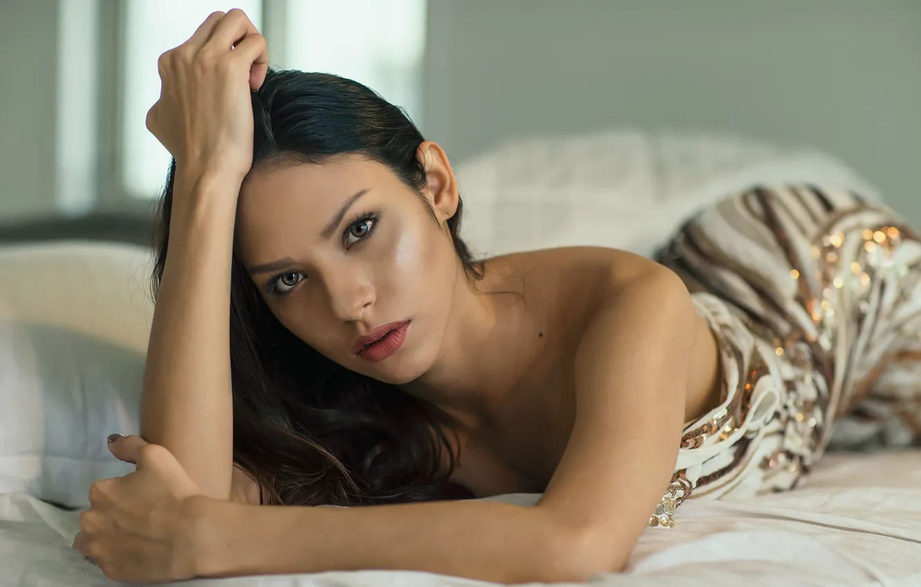 Photo wallpaper girl, hot, sexy, eyes, smile, beautiful, figure, model