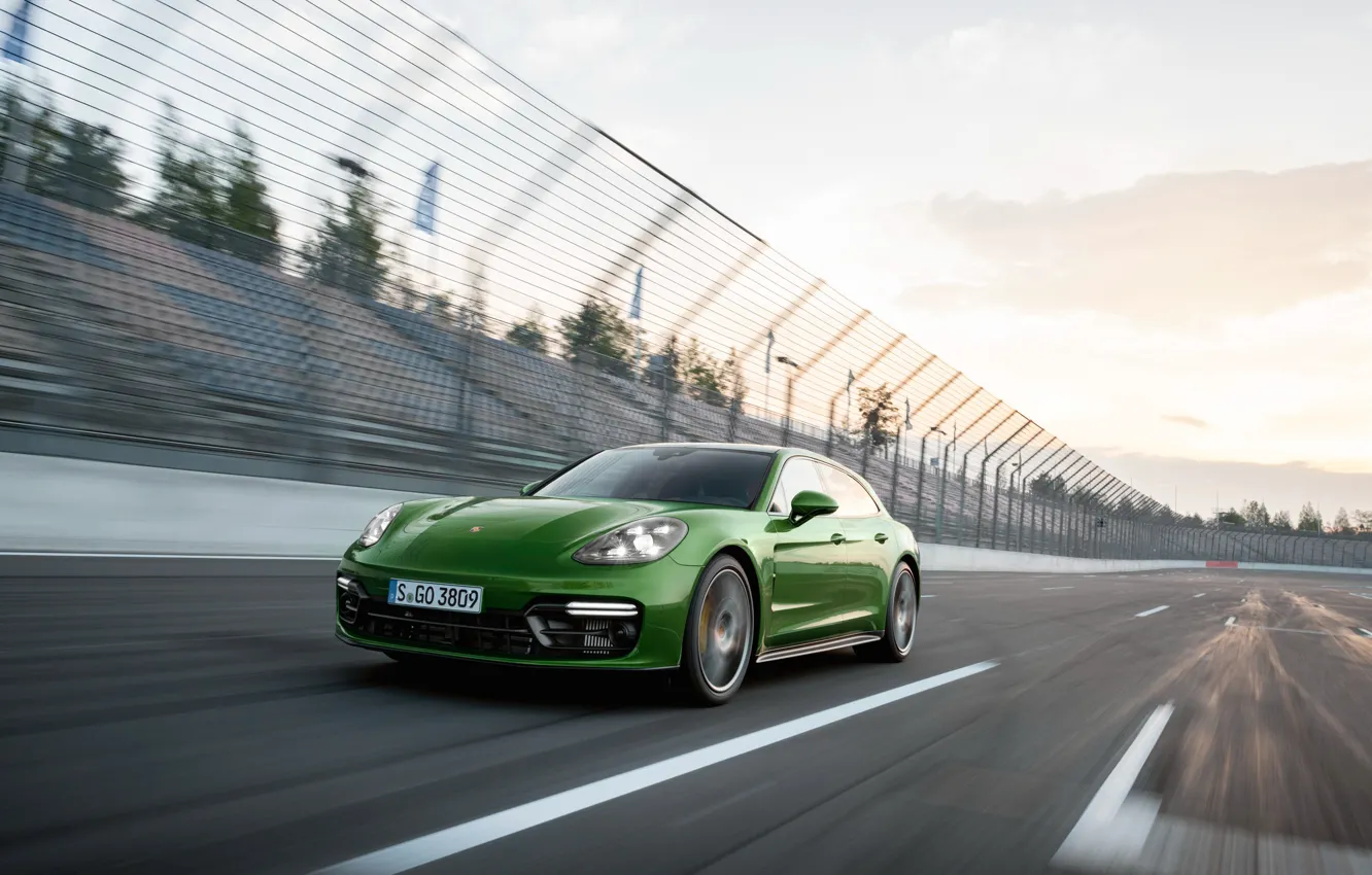 Photo wallpaper speed, Porsche, Panamera, 2018, GTS, Sport Turismo