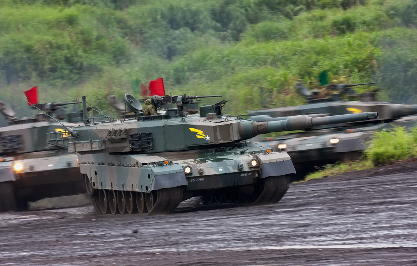 Photo wallpaper dirt, tank, exercises, South Korea