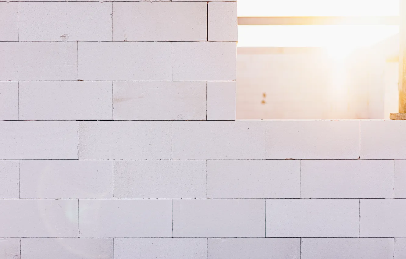 Photo wallpaper wall, bricks, opening