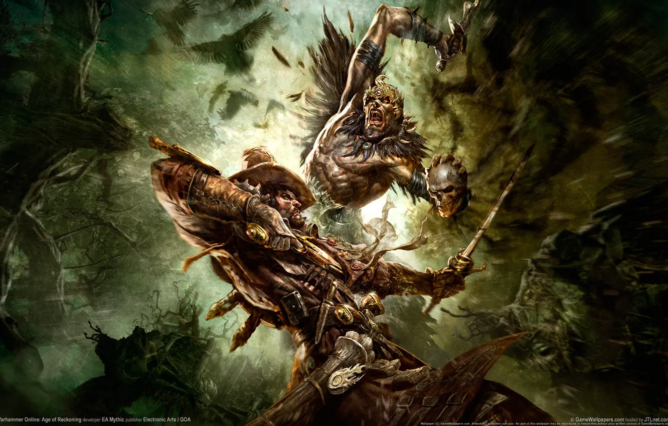Photo wallpaper skull, dagger, Warhammer, Age of Reckoning, online