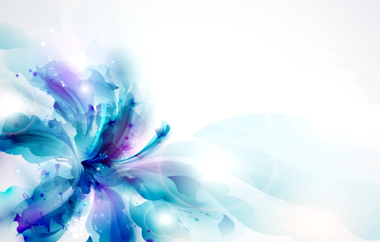Photo wallpaper flower, squirt, blue, petals, brightness, pistil