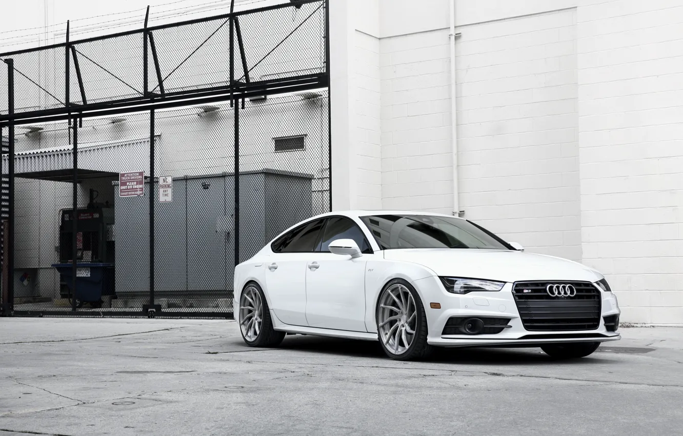 Photo wallpaper Audi, White, Titanium