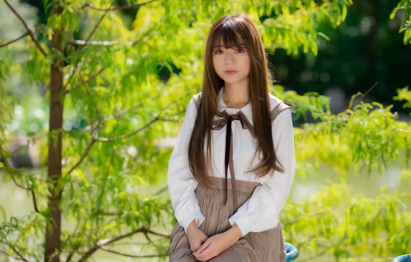 Photo wallpaper look, Asian, cutie