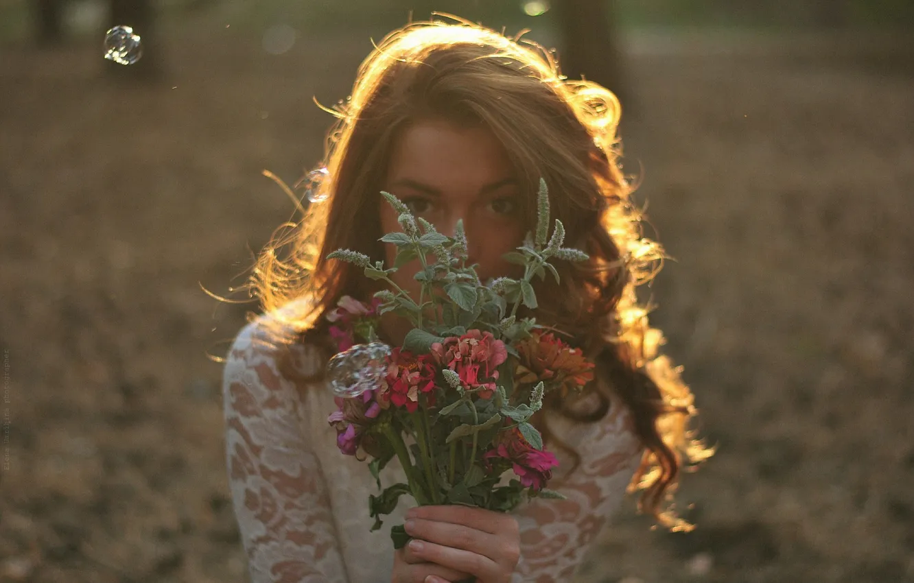 Photo wallpaper girl, flowers, photographer, girl, photography, photographer, Elena Umrihina