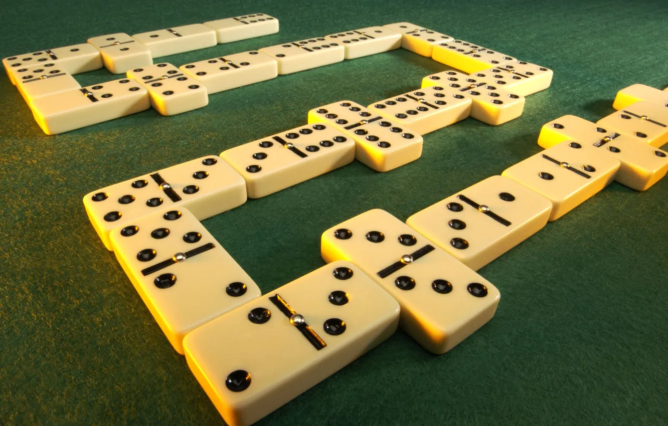 Photo wallpaper canvas, green, the game, figures, Domino