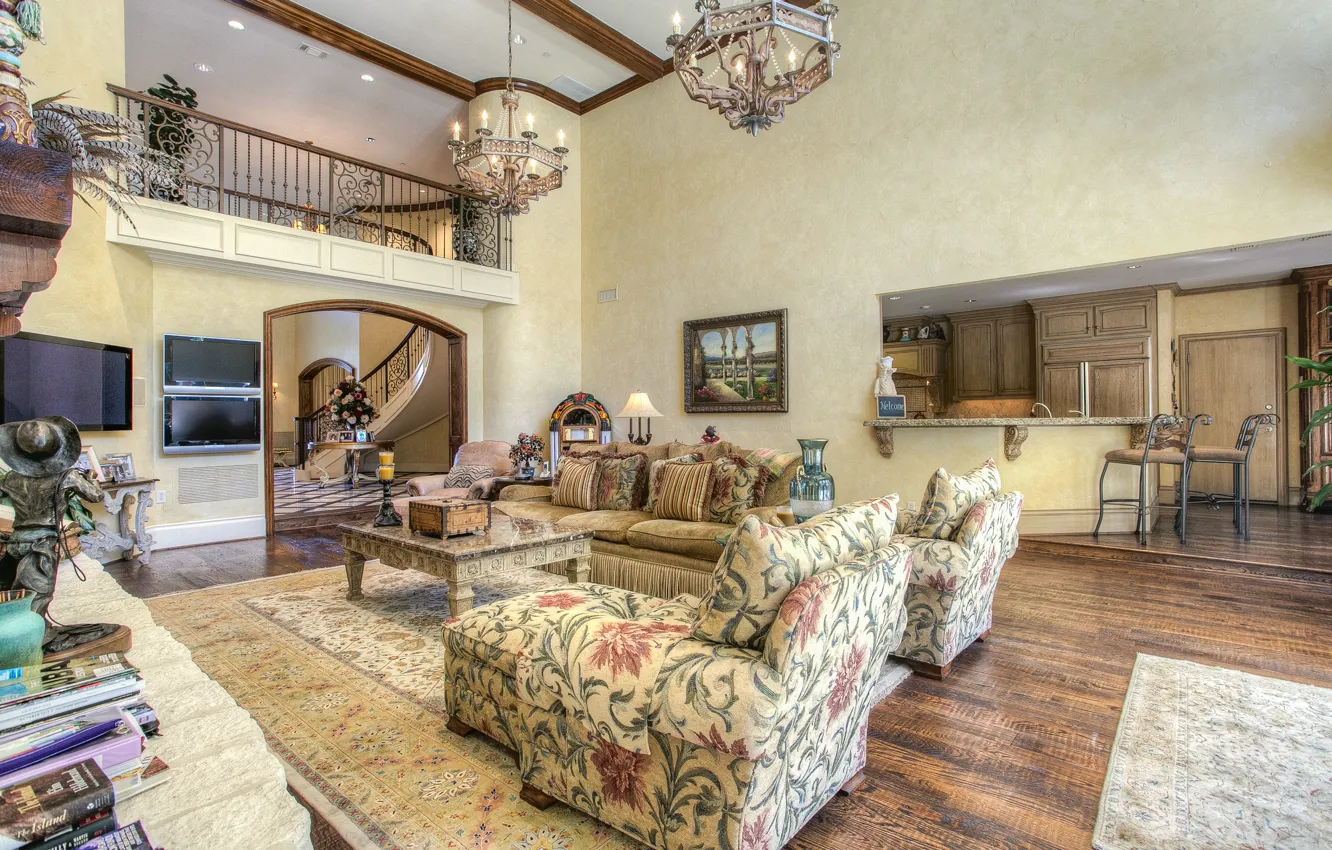 Photo wallpaper living room, home, luxury, dallas, texas