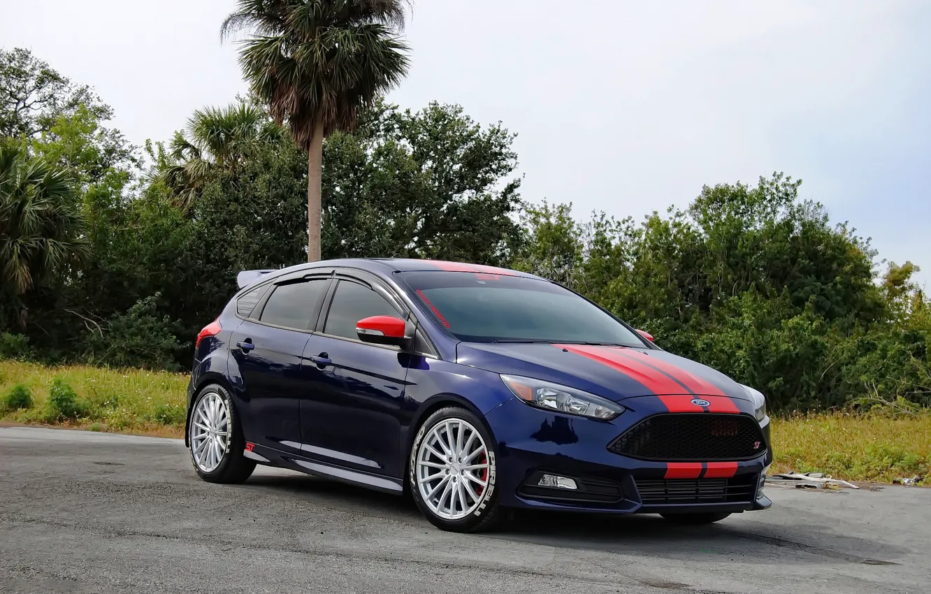 Photo wallpaper Ford, Focus, blue